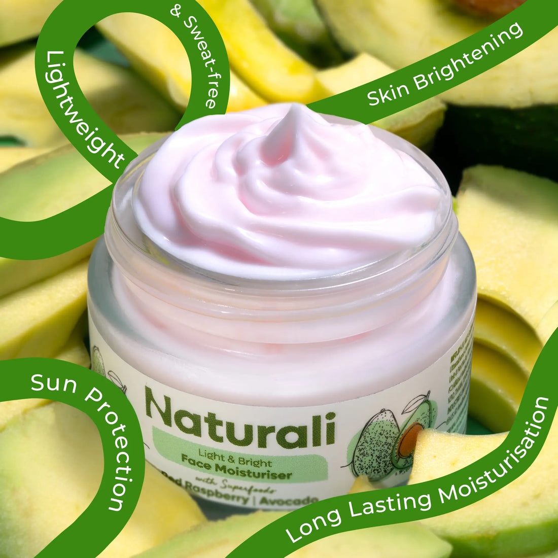 Naturali Light & Bright Face Moisturiser with Red Raspberry and Avocado