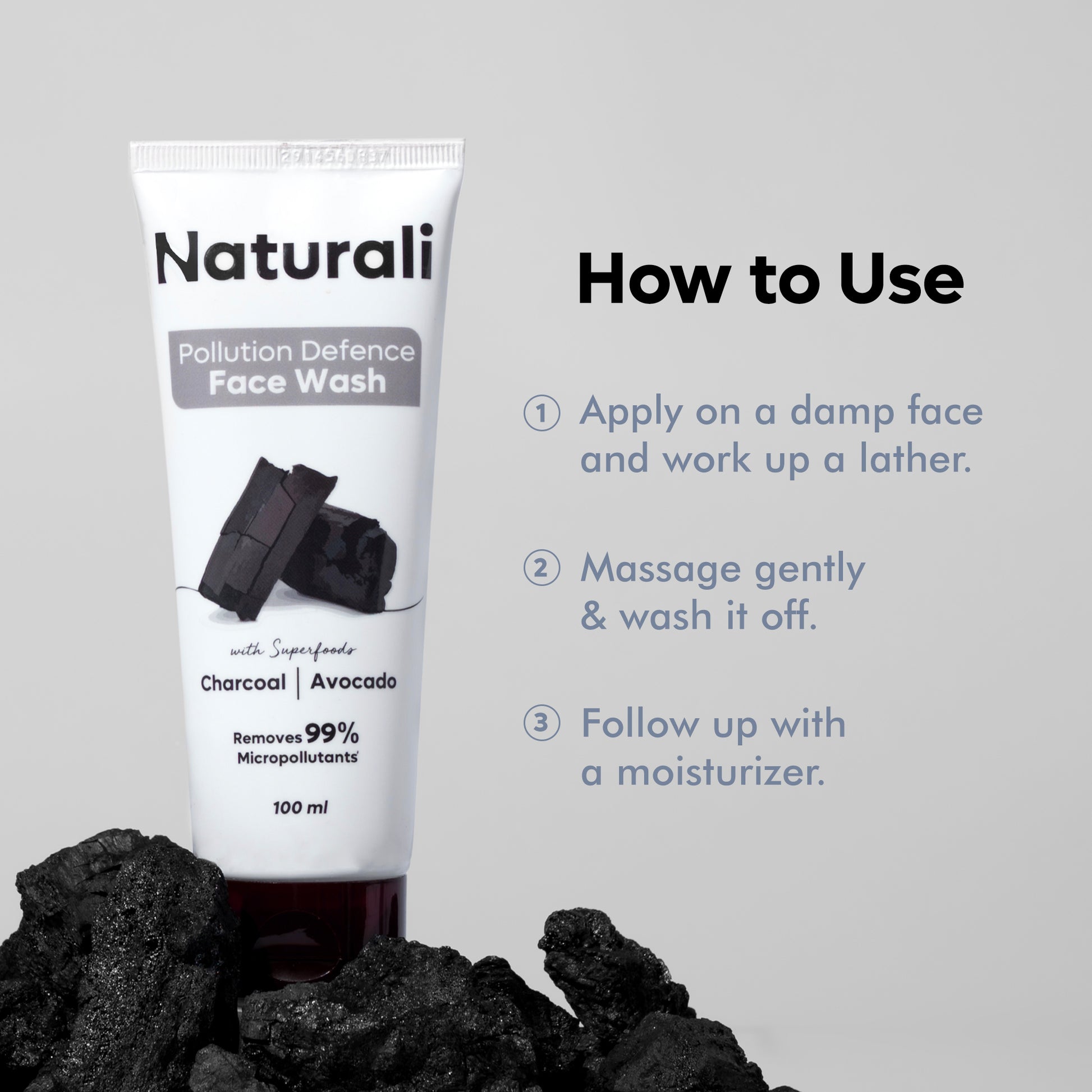 how to use Naturali pollution defense face wash