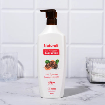 Naturali Sun Protection Body Lotion with SPF25 PA+++ infused with Raspberry and Avocado