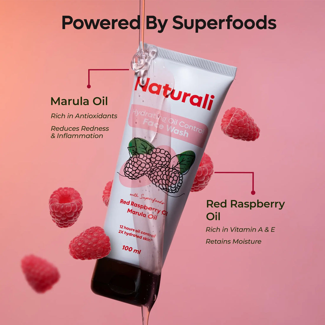 Naturali Hydrating Oil Control Facewash with Red Raspberry and Marula