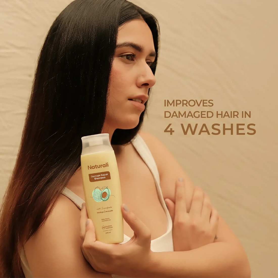 Naturali Damage Repair Shampoo for Split Ends & Breakage with Avocado