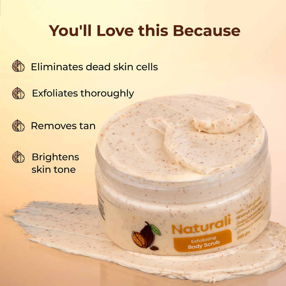 Naturali Exfoliating Body Scrub With Walnut & Cocoa