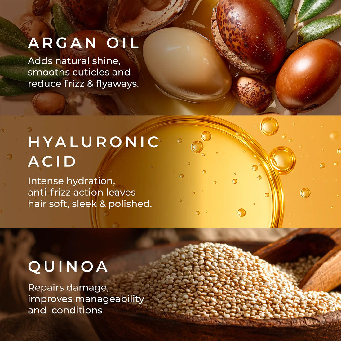 Anti Frizz Shampoo with Argan Oil, Quinoa & Hyaluronic Acid