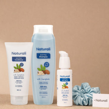 Naturali Anti-Frizz Shampoo + Anti-Frizz Conditioner + Anti-Frizz Serum + Scrunchie