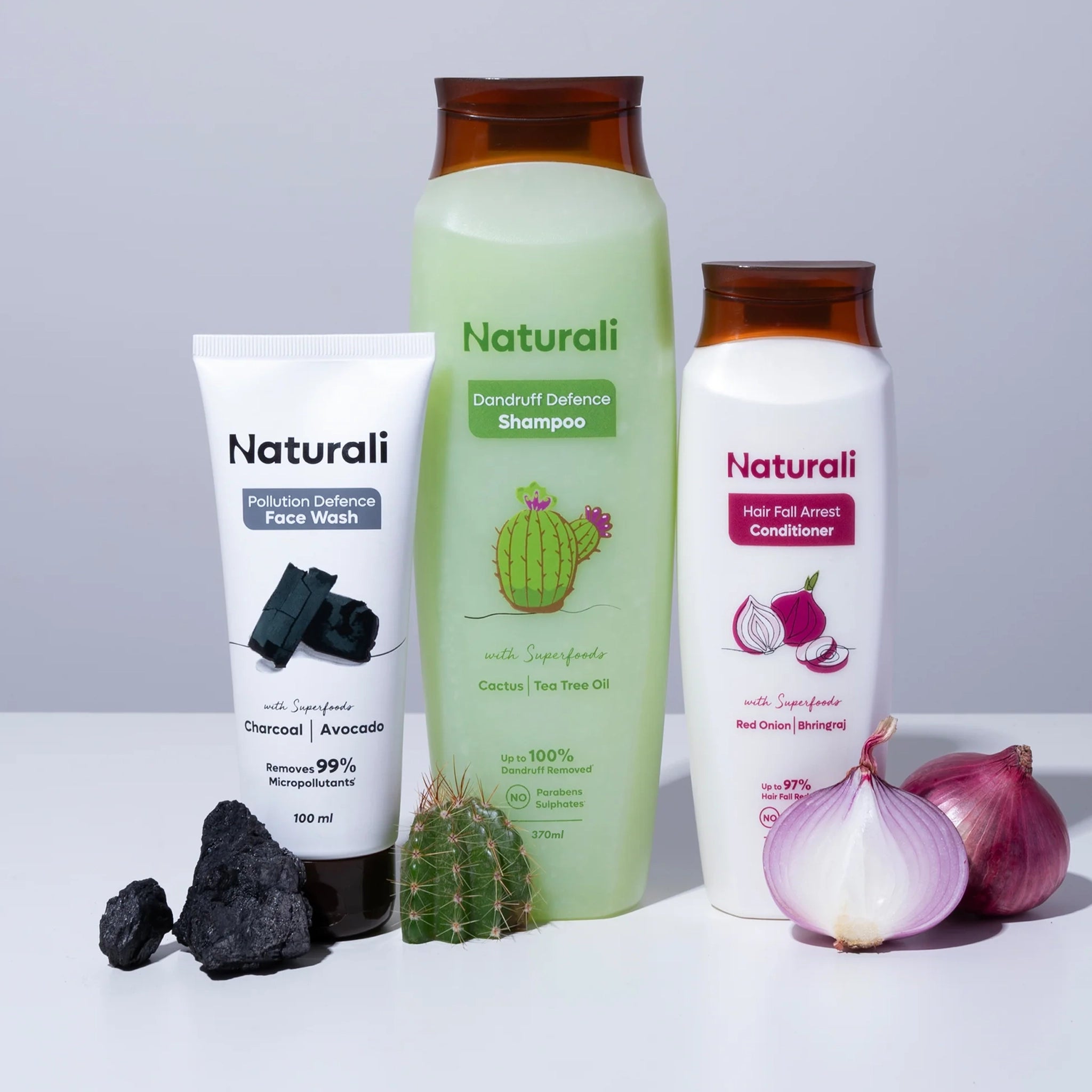 Naturali Dandruff Defence Shampoo + Hair Fall Arrest Conditioner + Pollution Defence Facewash