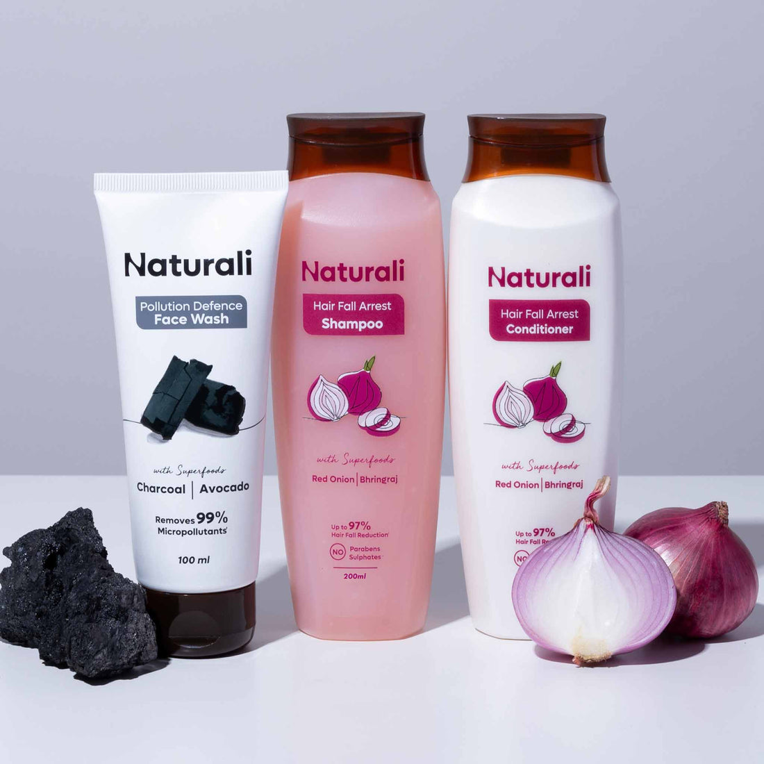 Naturali Hair Fall Arrest Shampoo + Hair Fall Arrest Conditioner + Pollution Defence Facewash