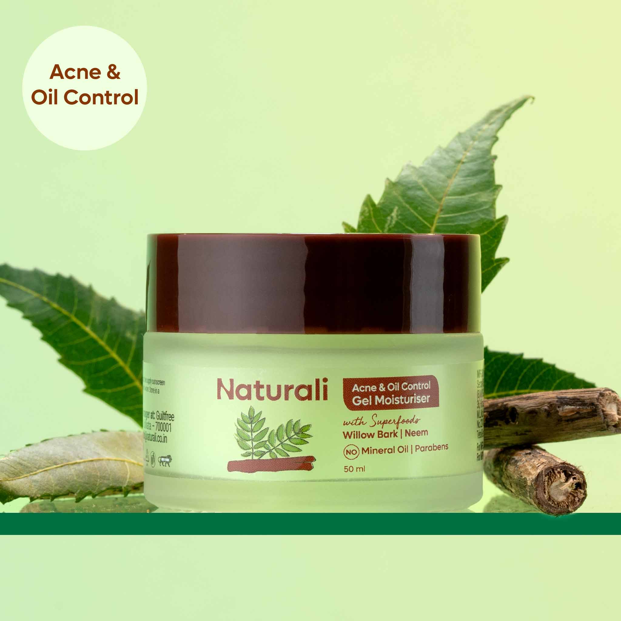 Naturali Acne & Oil Control Face Moisturiser With Willow Bark & Neem