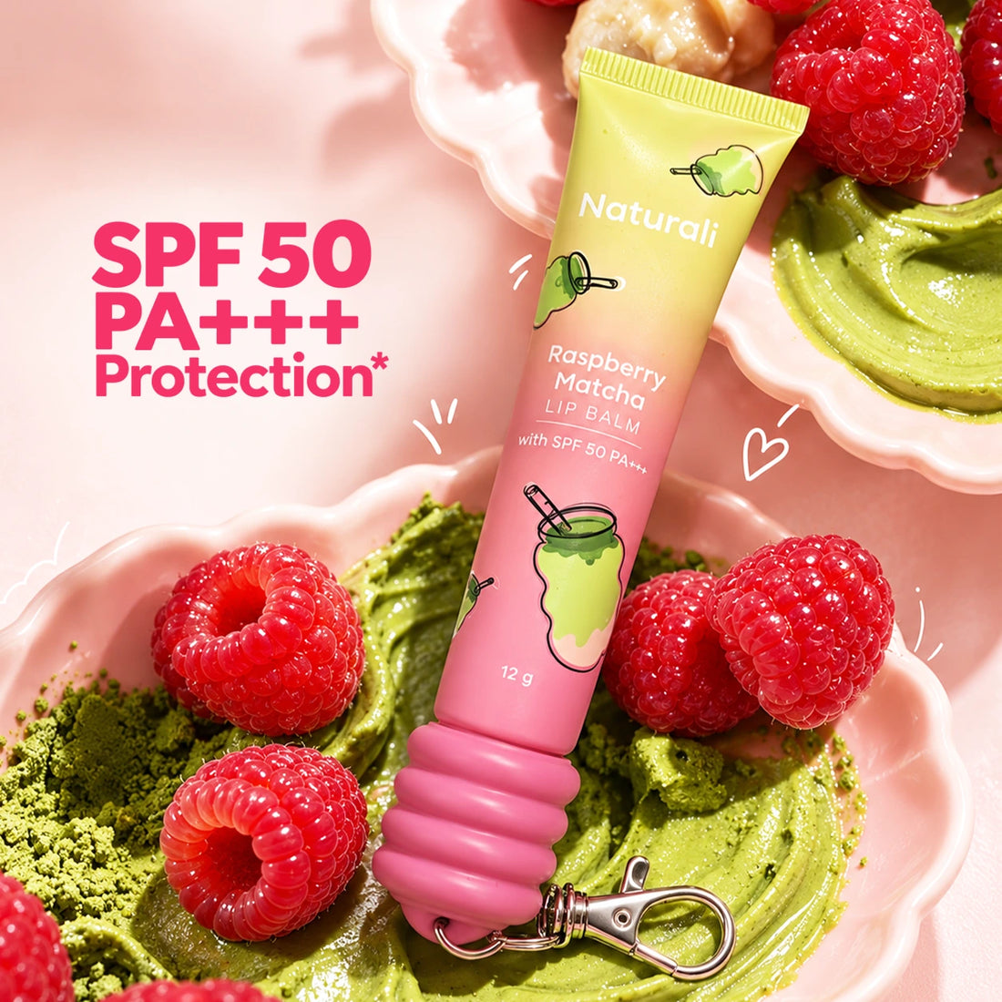 Naturali Raspberry Matcha Lip Balm