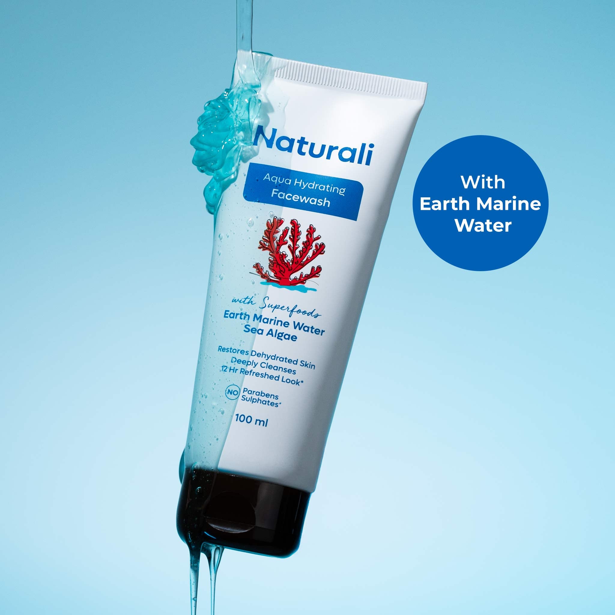 Naturali Aqua Hydrating Face Wash With Earth Marine Water, Sea Algae & Shea Butter