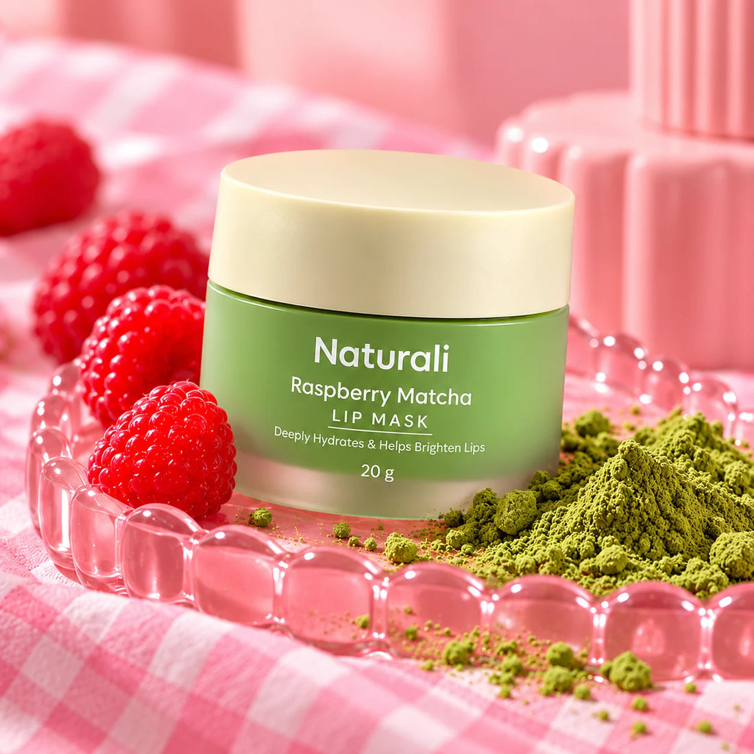 Naturali Raspberry Matcha Lip Mask