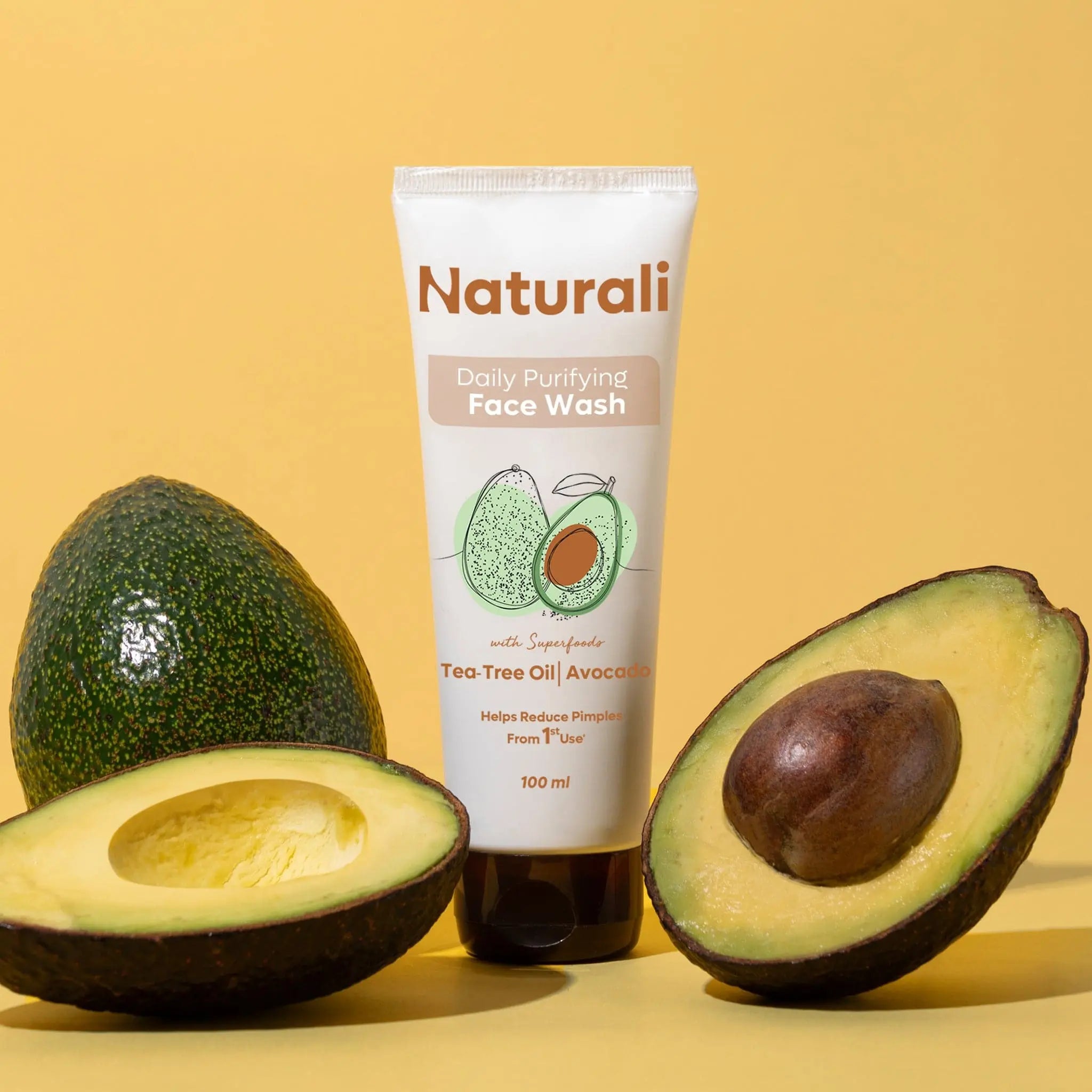 Naturali Daily Purifying Face Wash with Avocado and Tea Tree Oil