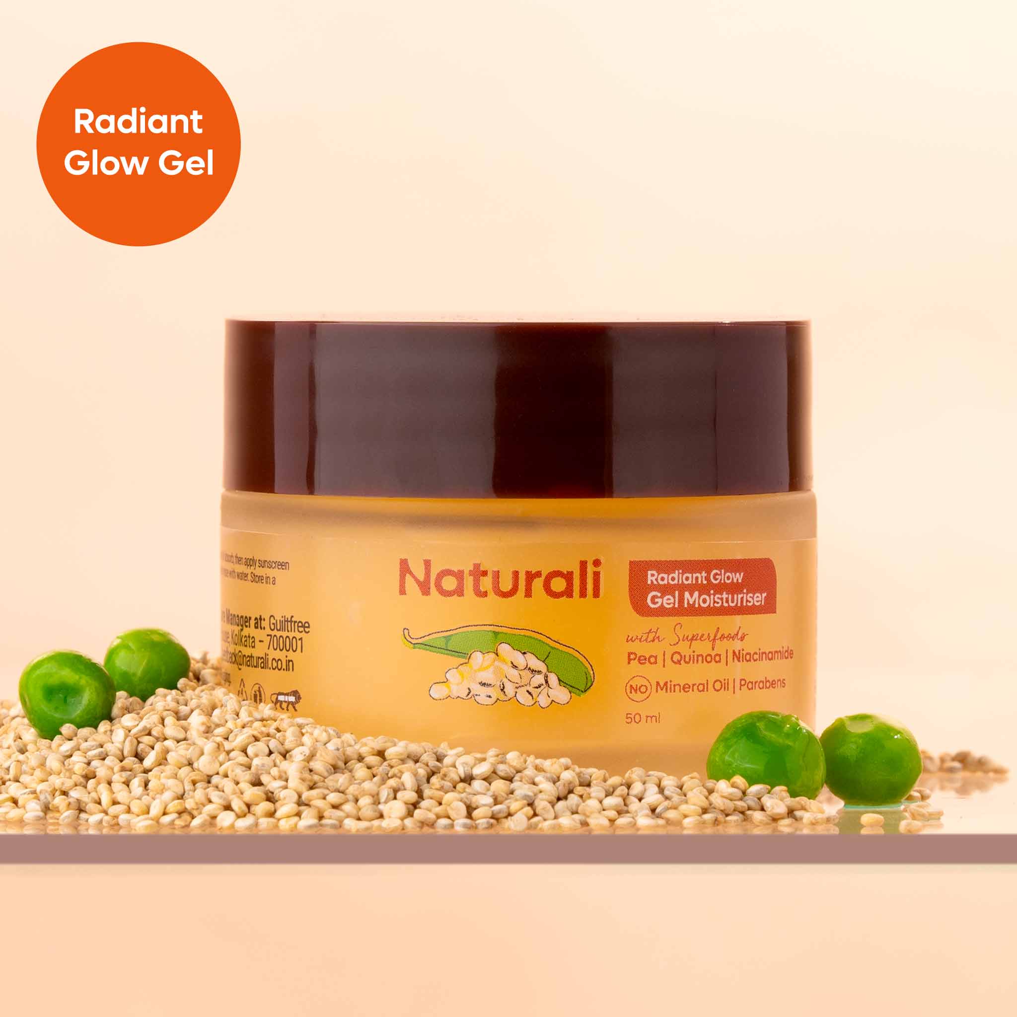 Naturali Radiant Glow Gel Moisturiser With Pea, Quinoa & Niacinamide