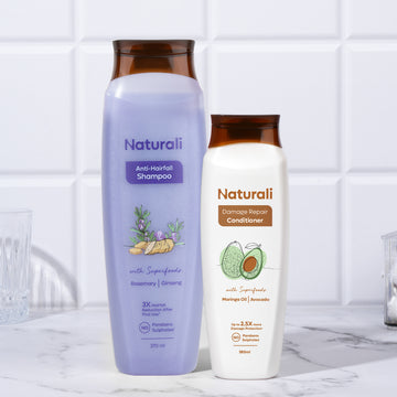 Naturali Hairfall Repair Combo - Anti-Hairfall Shampoo + Damage Repair Conditioner