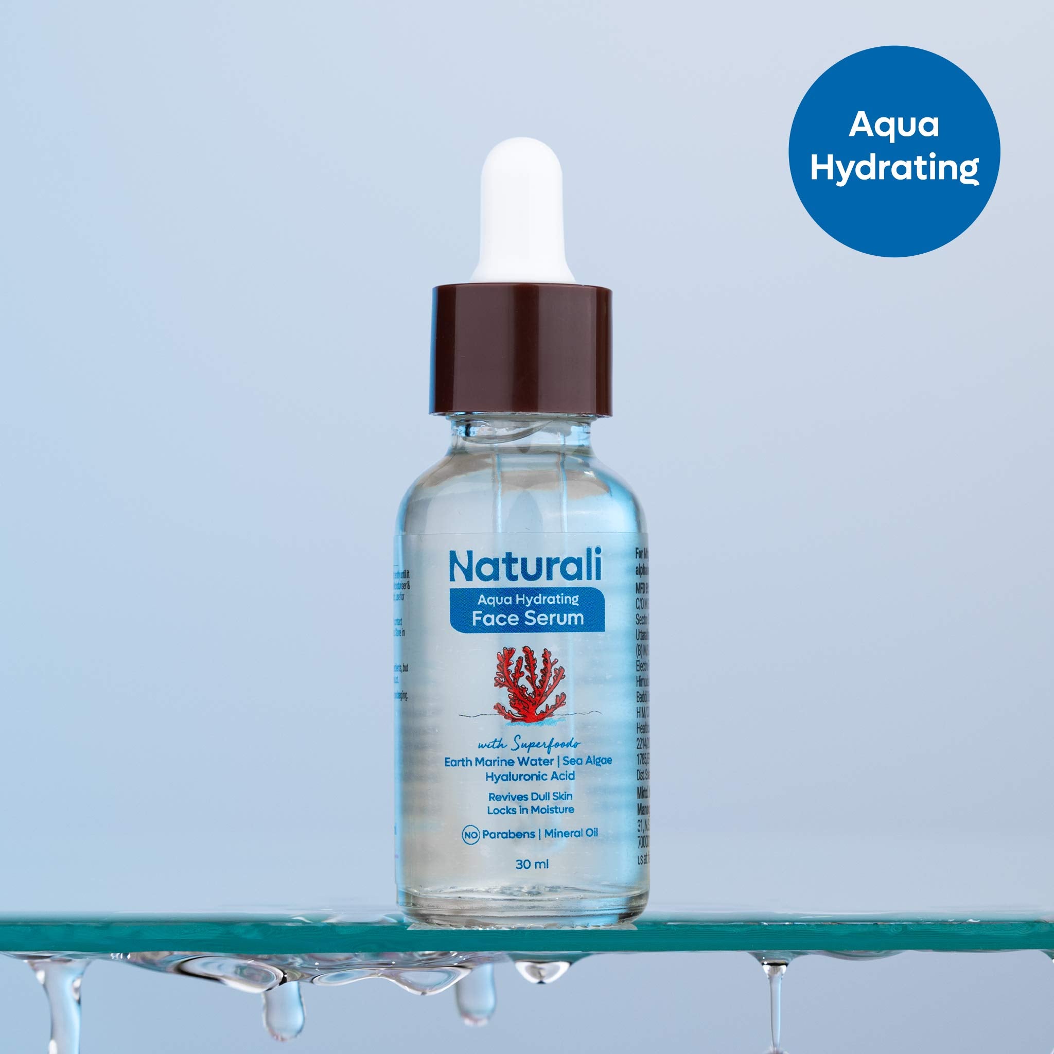 Naturali Aqua Hydrating Face Serum With Earth Marine Water, Sea Algae & Hyaluronic Acid