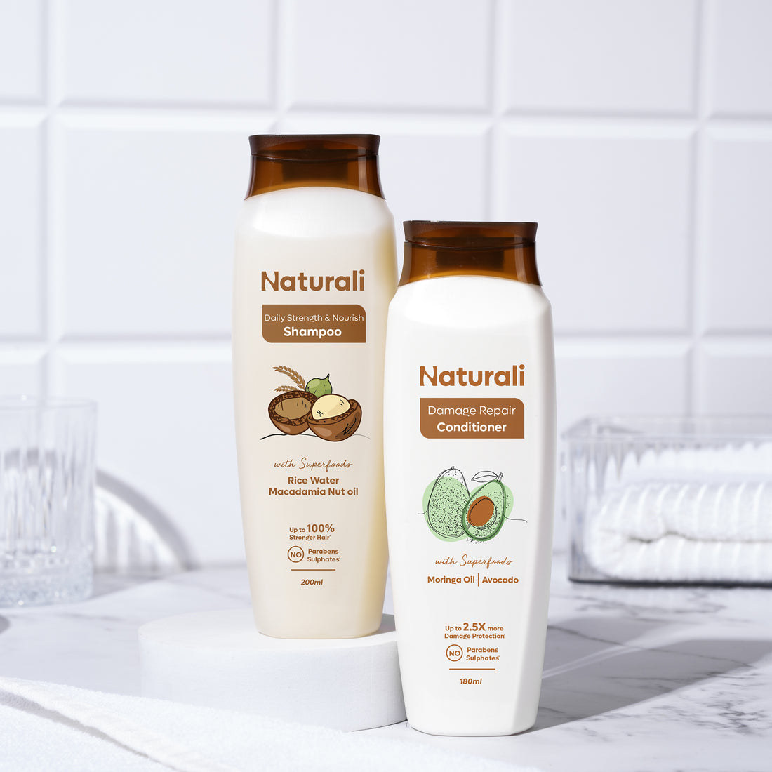 Combo of Naturali Daily Strength & Nourish Shampoo + Damage Repair Conditioner