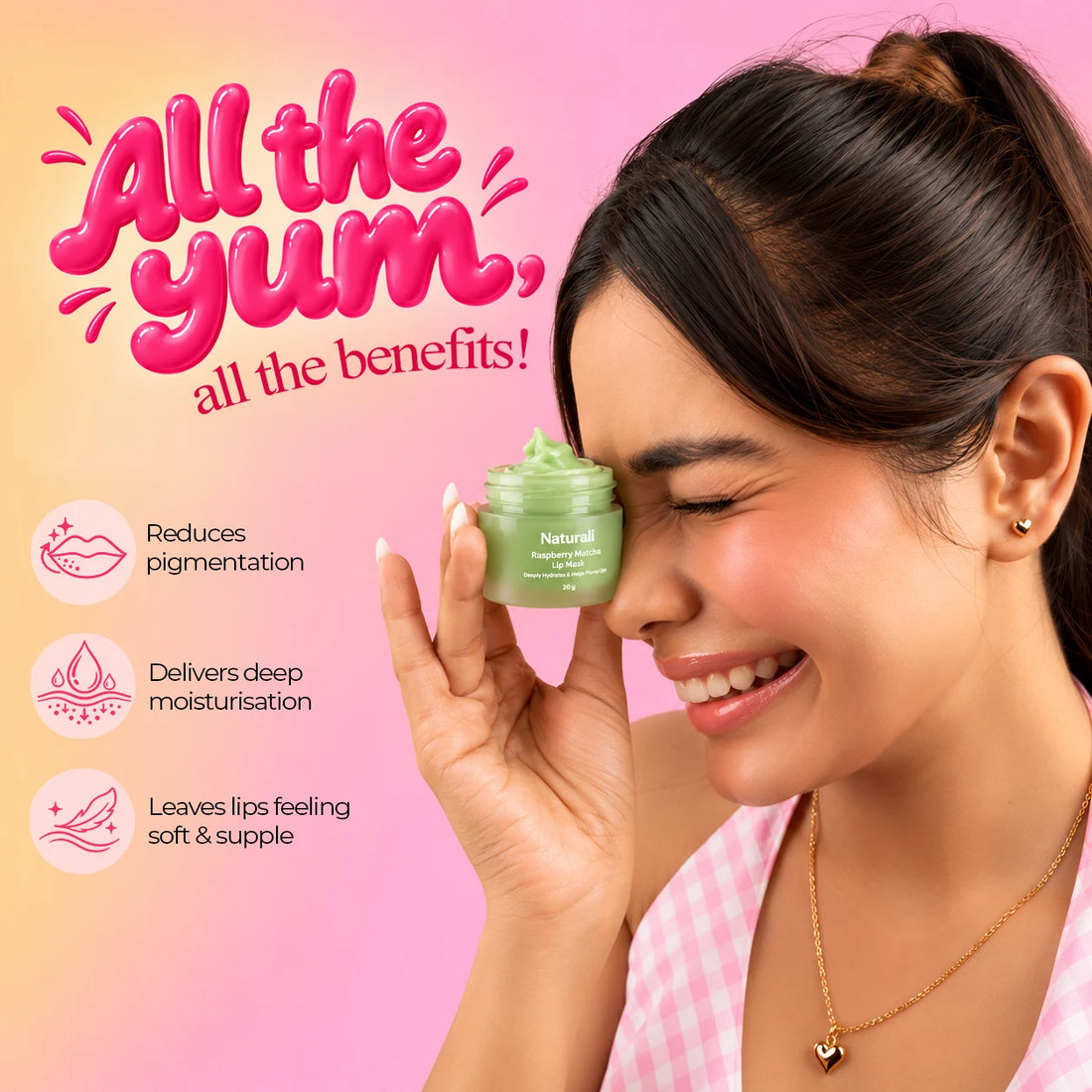 Naturali Raspberry Matcha Lip Mask