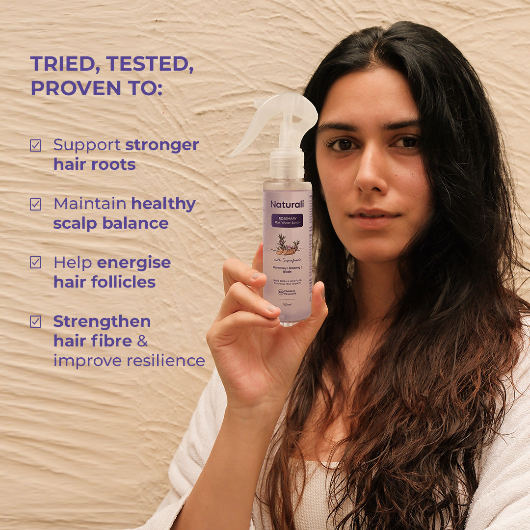 Naturali Anti-Hairfall Shampoo  + Conditioner + Rosemary Hair spray + comb