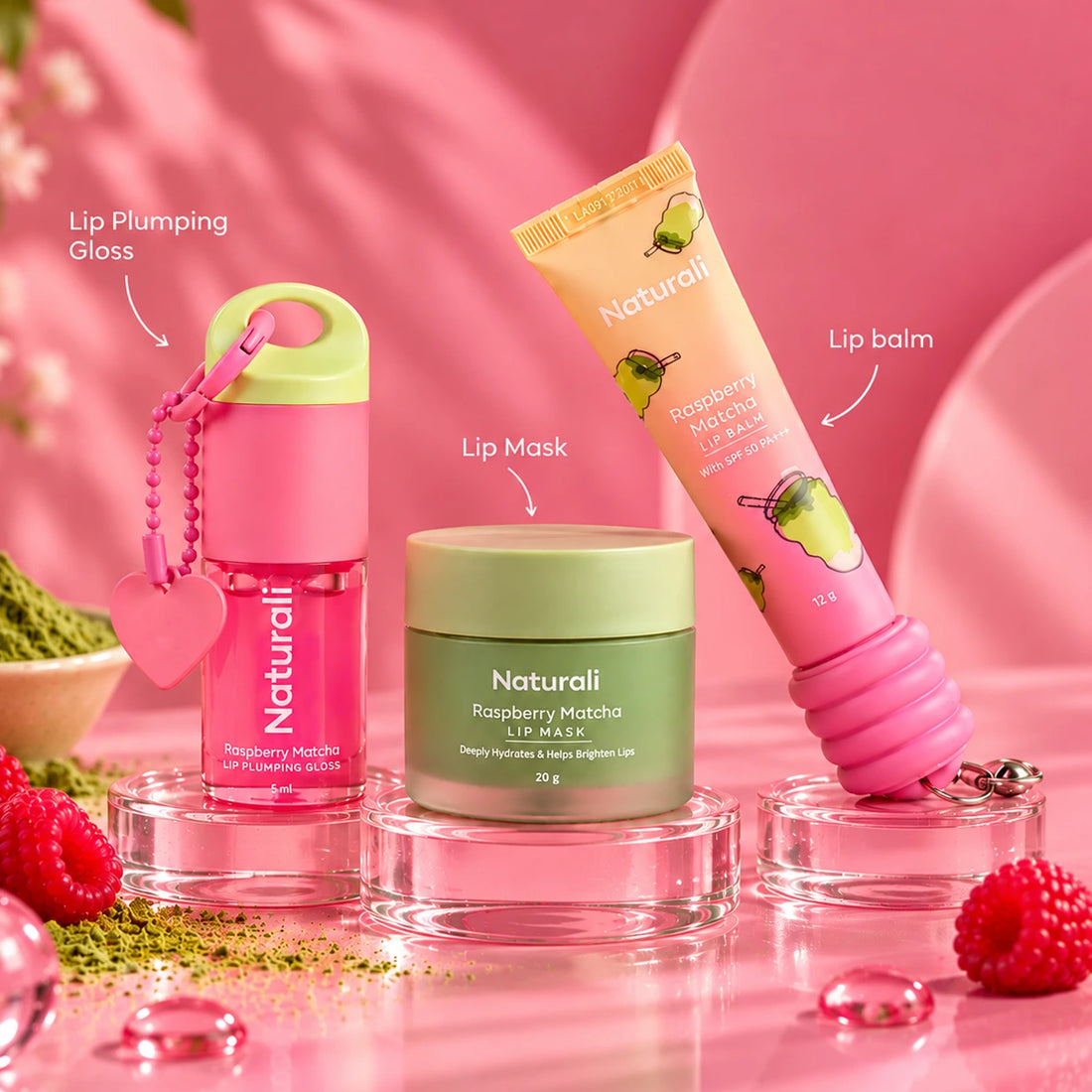 Naturali Raspberry Matcha Lip Mask