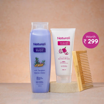 Naturali Anti-Hairfall Shampoo + Hairfall Arrest Conditioner + Wooden Neem Comb