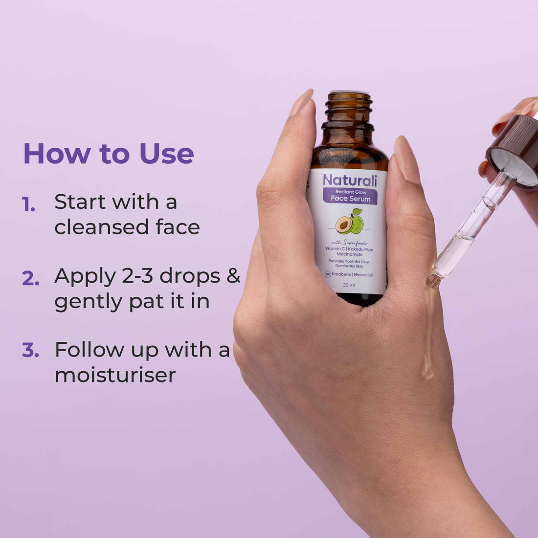 Naturali Radiant Glow Face Serum With Kakadu Plum, Vitamin C & Niacinamide