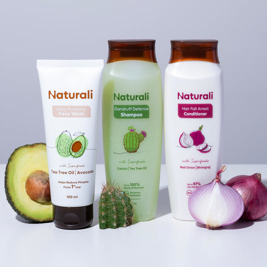 Naturali Dandruff Defence Shampoo + Hair Fall Arrest Conditioner + Daily Purifying Face Wash