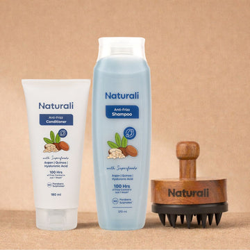 Anti frizz shampoo + Anti Frizz Conditioner + Scalp Massager