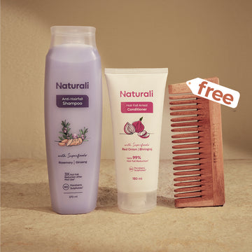 Naturali Anti-Hairfall Shampoo + Hairfall Arrest Conditioner + Wooden Neem Comb