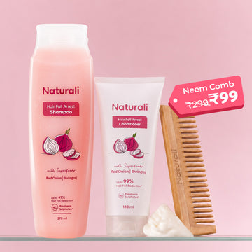Naturali Hairfall Arrest Shampoo + Hairfall Arrest Conditioner + Neem Comb