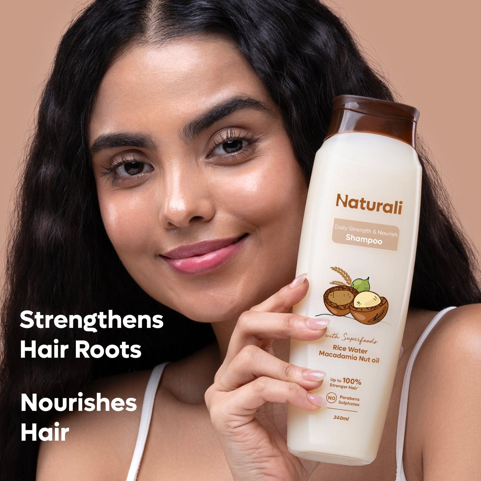 Daily Strength & Nourish Shampoo with Rice Water and Macadamia Nut Oil