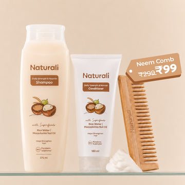 Naturali Daily Strength & Nourish Shampoo + Daily Strength & Nourish Conditioner + Neem Comb