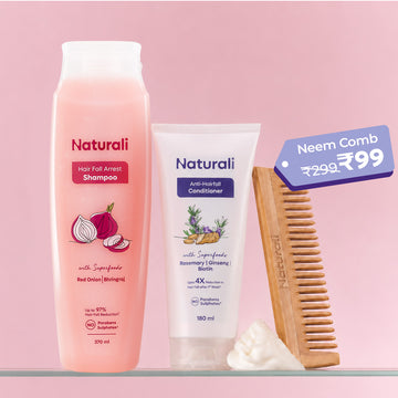 Naturali Hairfall Arrest Shampoo + Anti - Hairfall Conditioner + Neem Comb