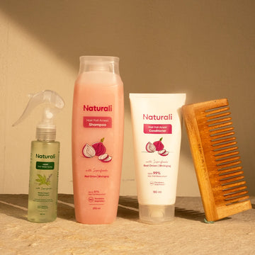 Naturali Hair Fall Arrest Shampoo + Conditioner + Dandruff Hair spray + comb