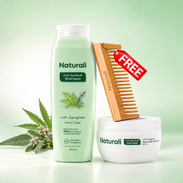 Naturali Anti-Dandruff Shampoo + Hair Mask + Wooden Comb