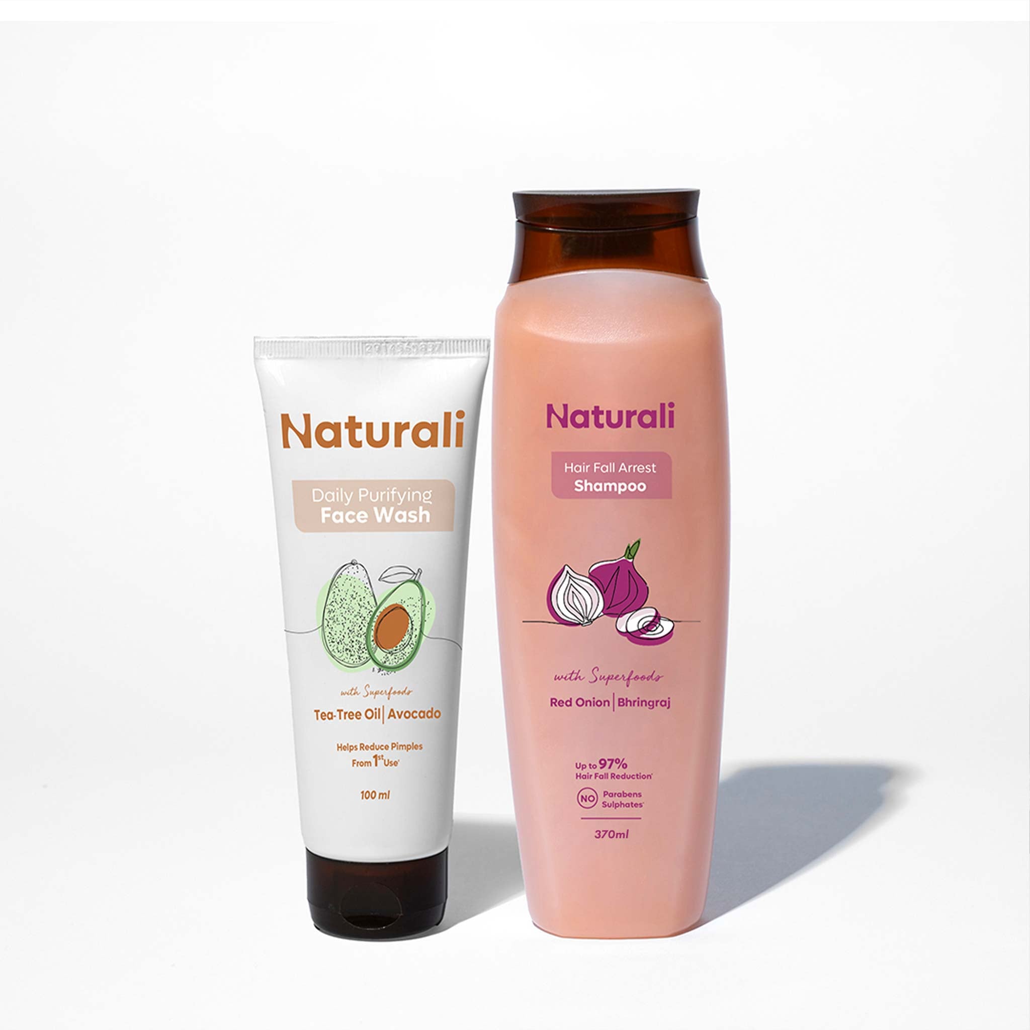 Naturali Hair Fall Arrest Shampoo + Daily Purifying Face Wash