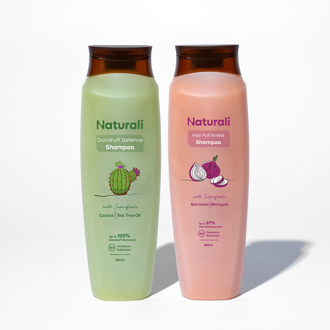 Naturali Hair Fall Arrest Shampoo + Naturali Dandruff Defence Shampoo