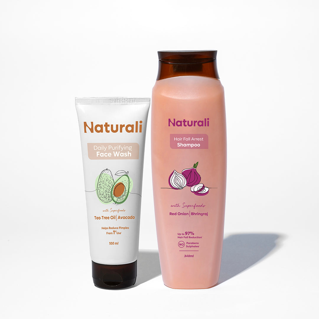 Naturali Hair Fall Arrest Shampoo + Daily Purifying Face Wash