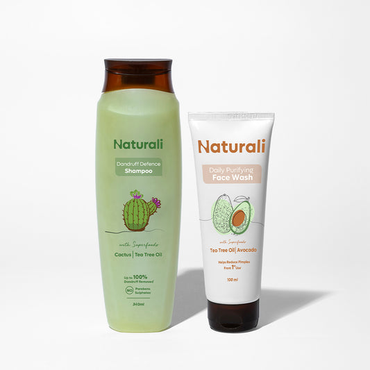 Naturali Dandruff Defence Shampoo + Daily Purifying Face Wash