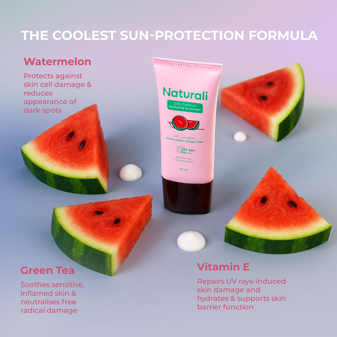 Naturali Daily Defence Cooling & Hydrating Sunscreen With Watermelon, Green Tea & Vitamin E