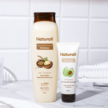 Naturali Daily Strength & Nourish Shampoo + Daily Purifying Face Wash