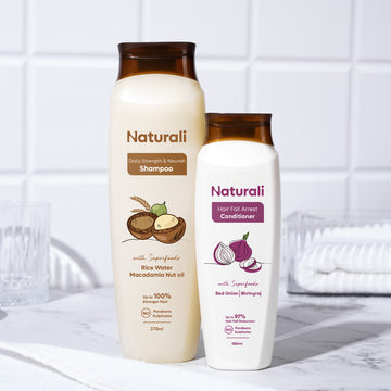 Naturali Daily Strength & Nourish Shampoo + Hair Fall Arrest Conditioner