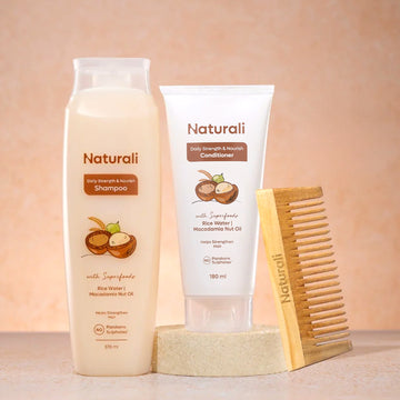 Naturali Daily Strength & Nourish Shampoo + Daily Strength & Nourish Conditioner + Comb