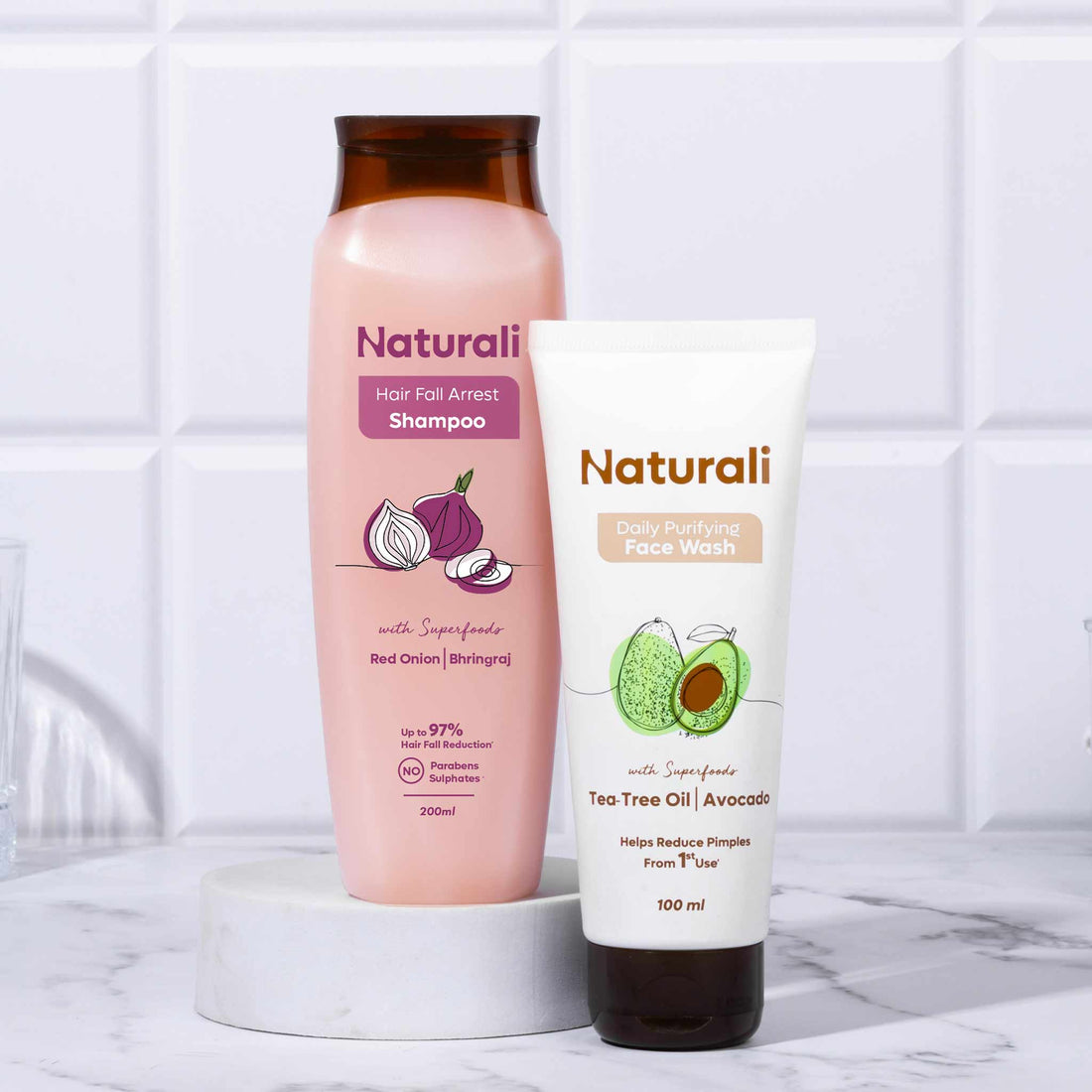 Naturali Hair Fall Arrest Shampoo + Daily Purifying Face Wash