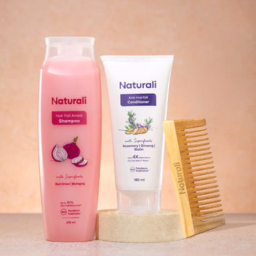 Naturali Hairfall Arrest Shampoo + Anti - Hairfall Conditioner + Wooden Comb