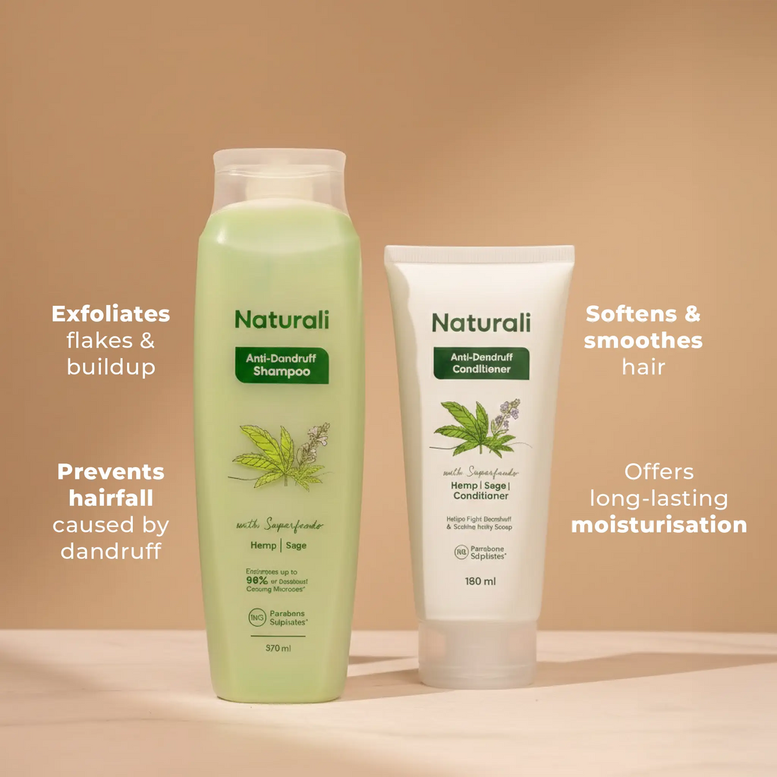 Naturali Anti-Dandruff Shampoo +Anti-Dandruff Conditioner + Neem Comb