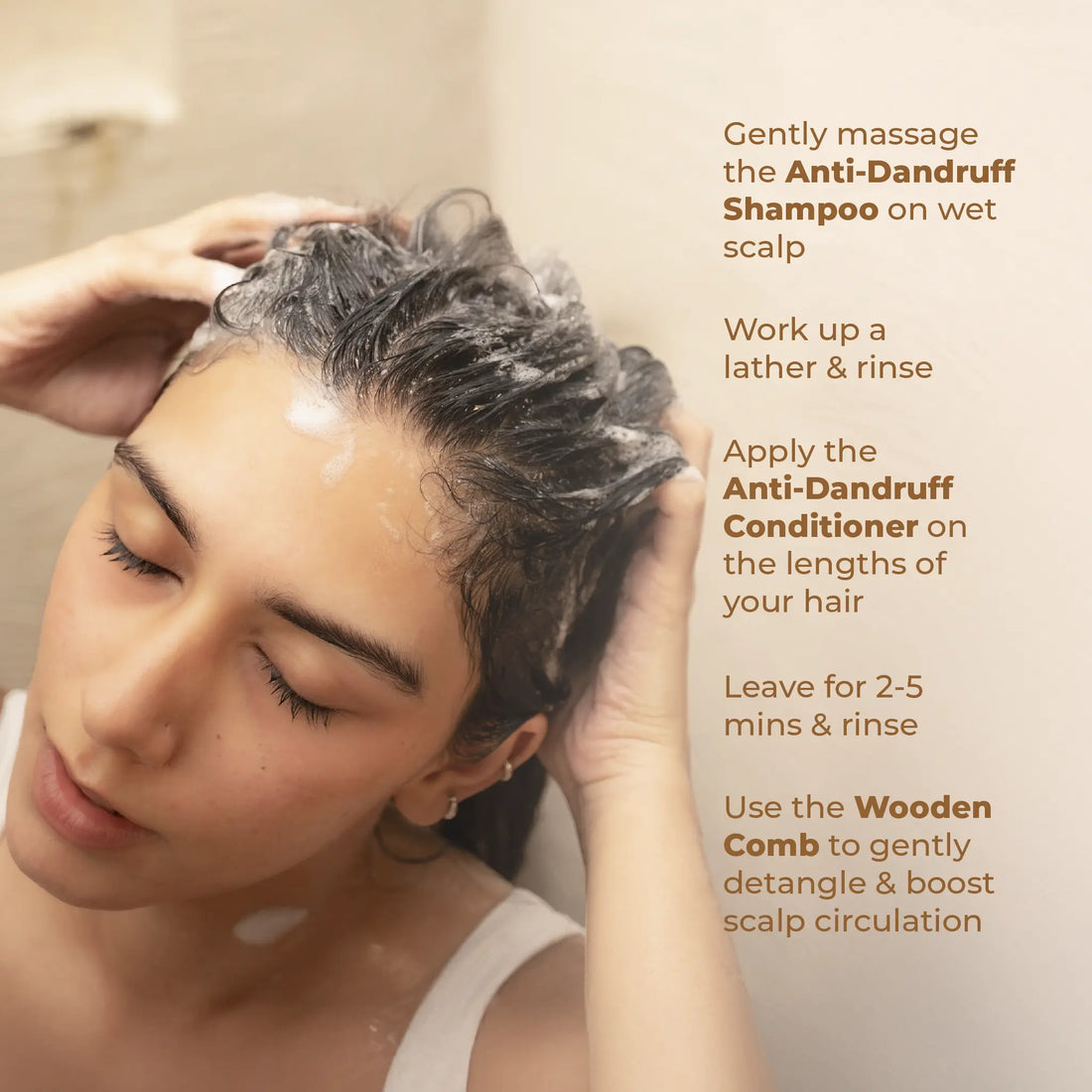 Naturali Anti-Dandruff Shampoo + Anti Dandruff Conditioner 100ml + Wooden Neem Comb