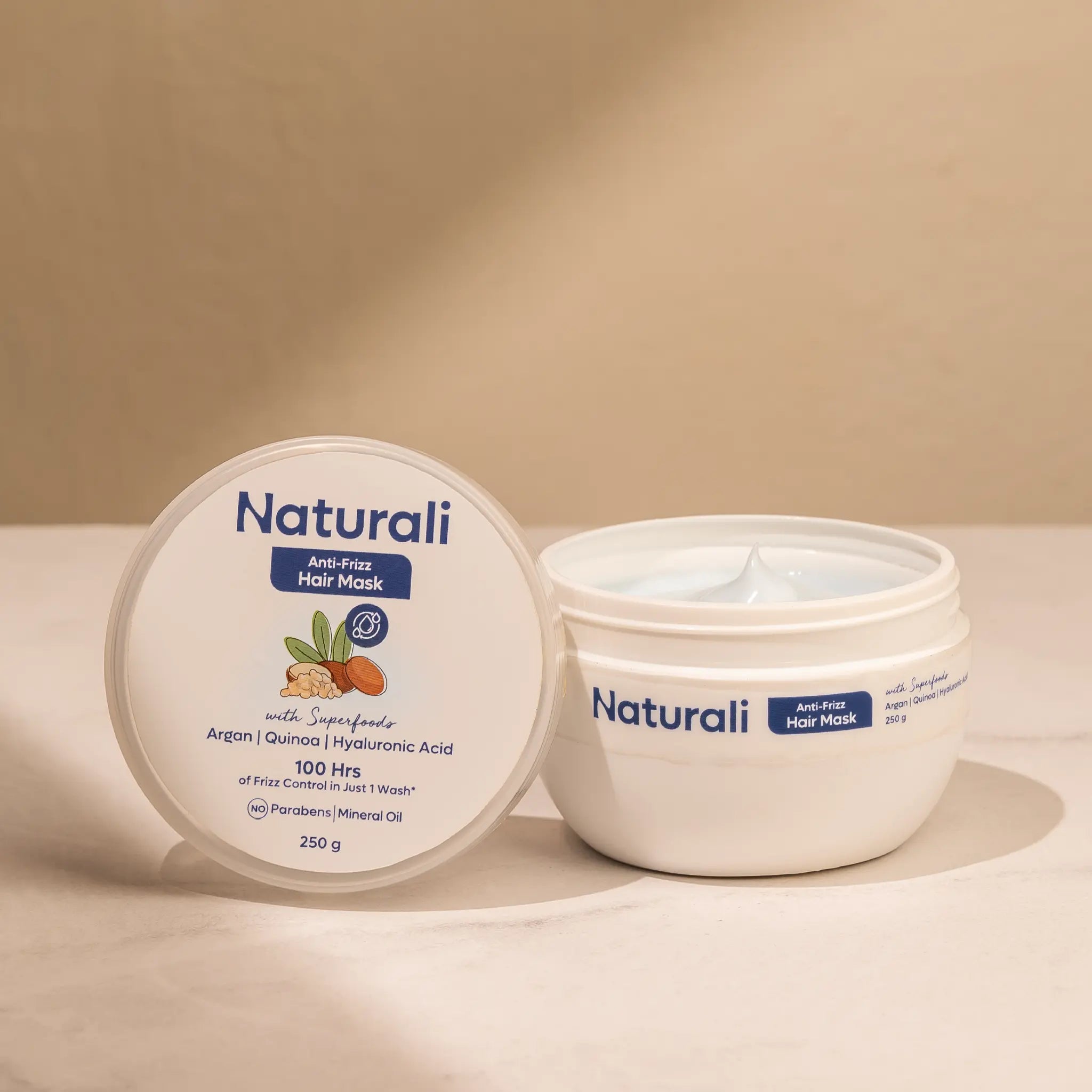 Naturali Anti-Frizz Hair Mask with Argan Oil, Quinoa, and Hyaluronic Acid