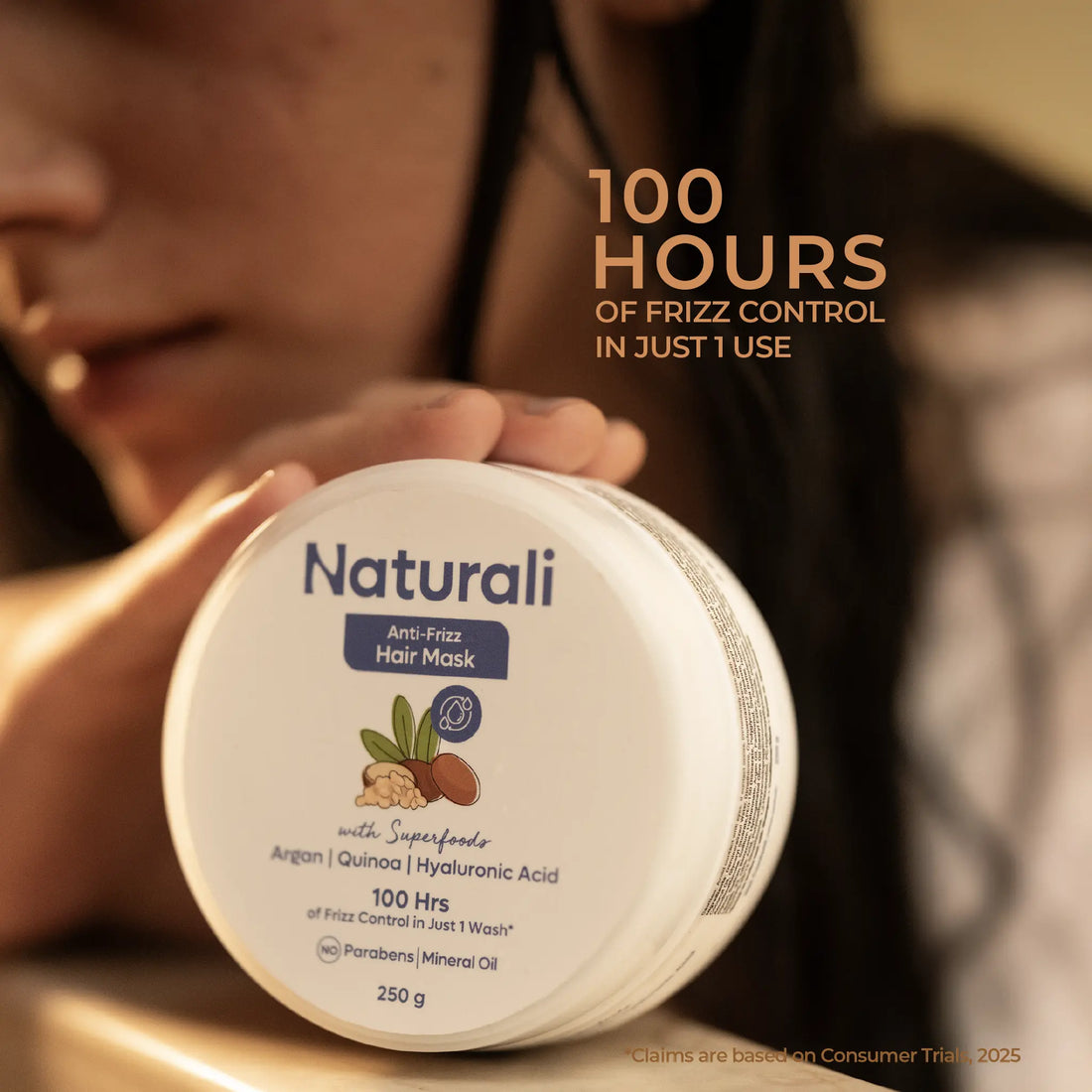 Naturali Anti-Frizz Hair Mask with Argan Oil, Quinoa, and Hyaluronic Acid