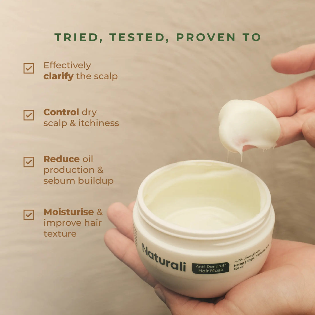 Anti-Dandruff Hair Mask With Hemp, Sage & Salicylic Acid