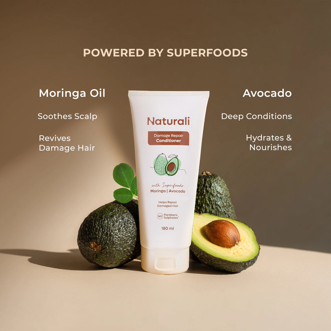 Naturali Damage Repair Conditioner for Split Ends & Breakage with Avocado & Moringa Oil