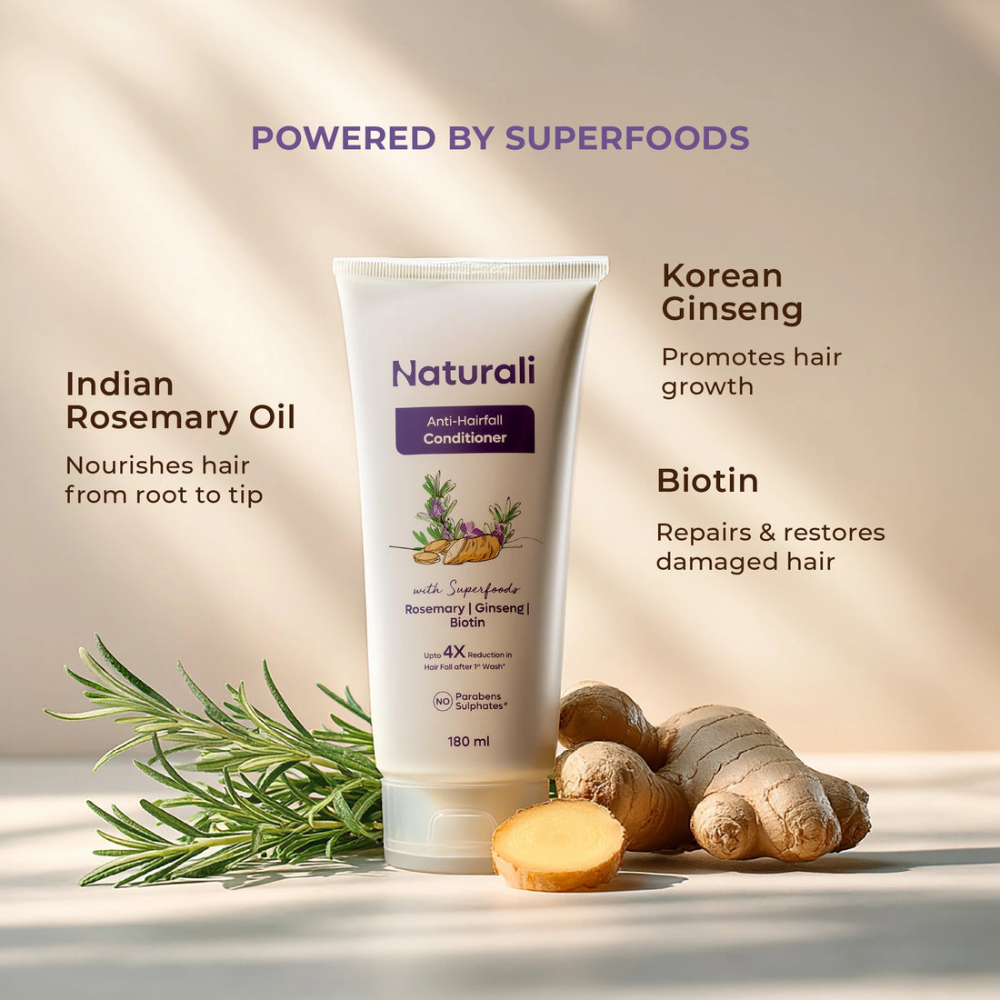 Naturali Anti-Hairfall Conditioner with Rosemary, Korean Ginseng & Biotin